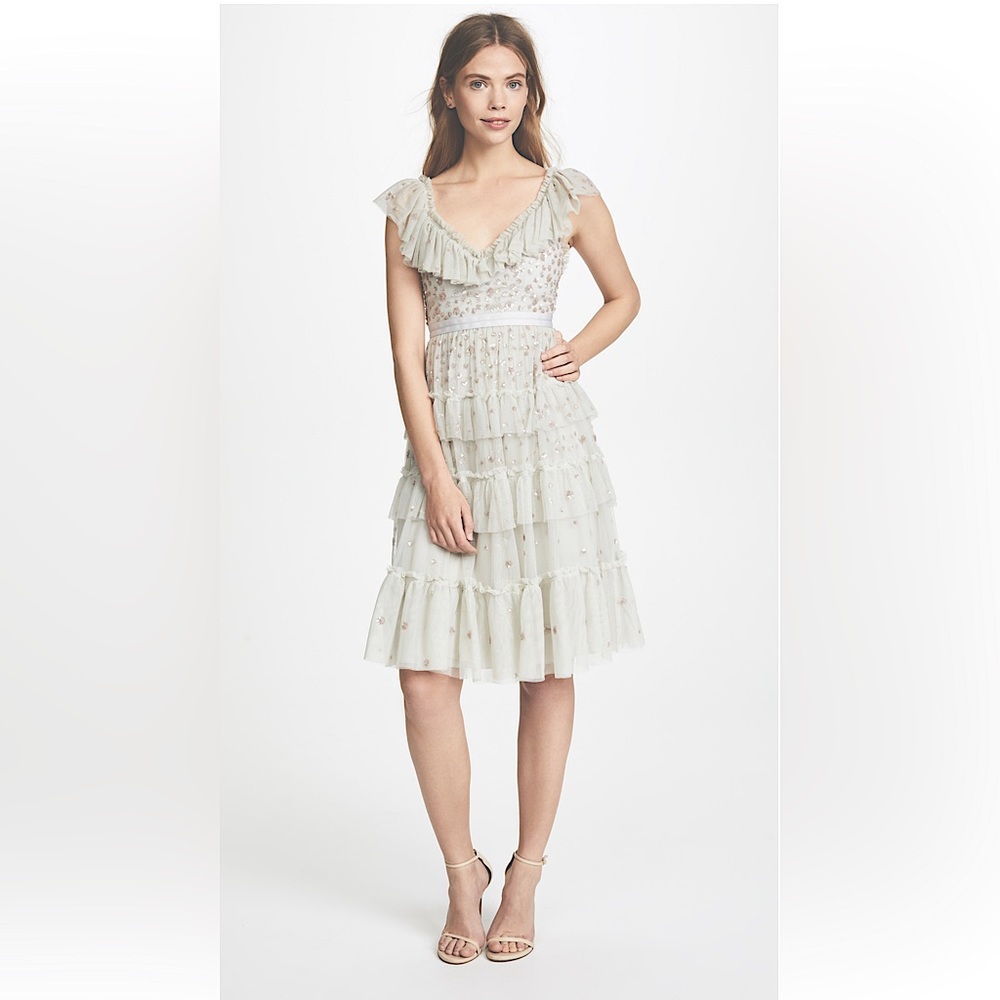 Needle & Thread Sunburst Midi Dress Color : Bleached Blue Size: US 4